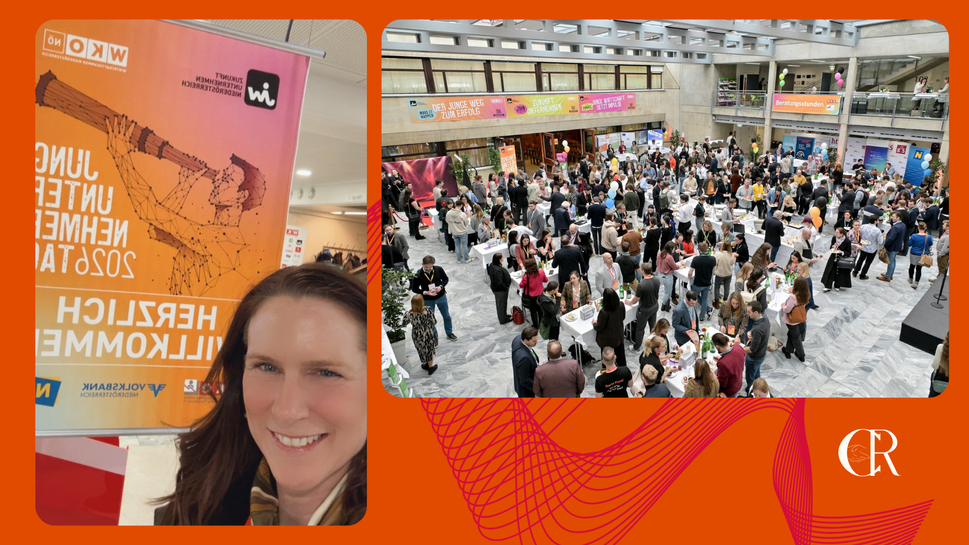 Null Bock aufs Netzwerken? Meine Learnings vom Jungunternehmertag Selfie von Catharina Rieder beim Jungunternehmertag 2026 vor einem Event-Banner mit dem Text „Null Bock aufs Netzwerken?“ Und Blick auf eine Menschengruppe